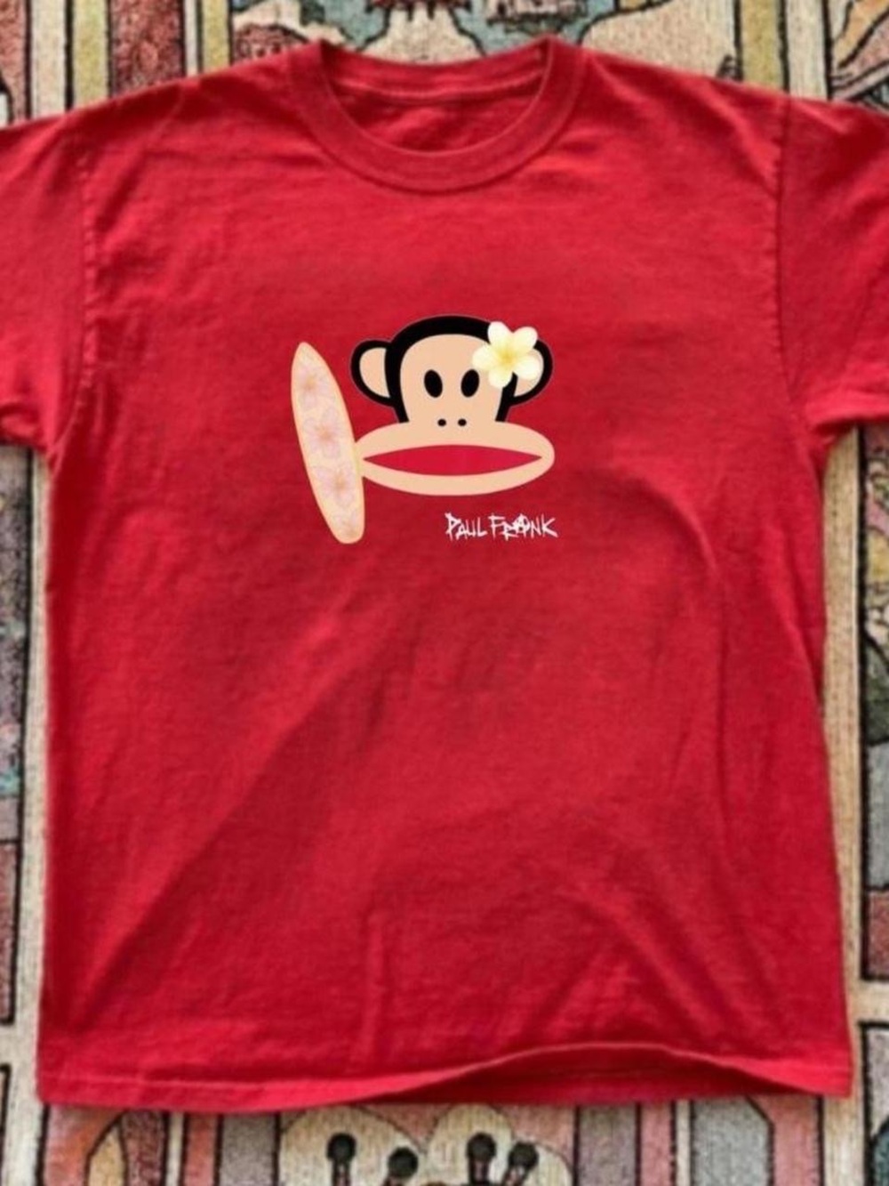 Gildan Red Short Sleeve Tee with Surf Julius Graphic